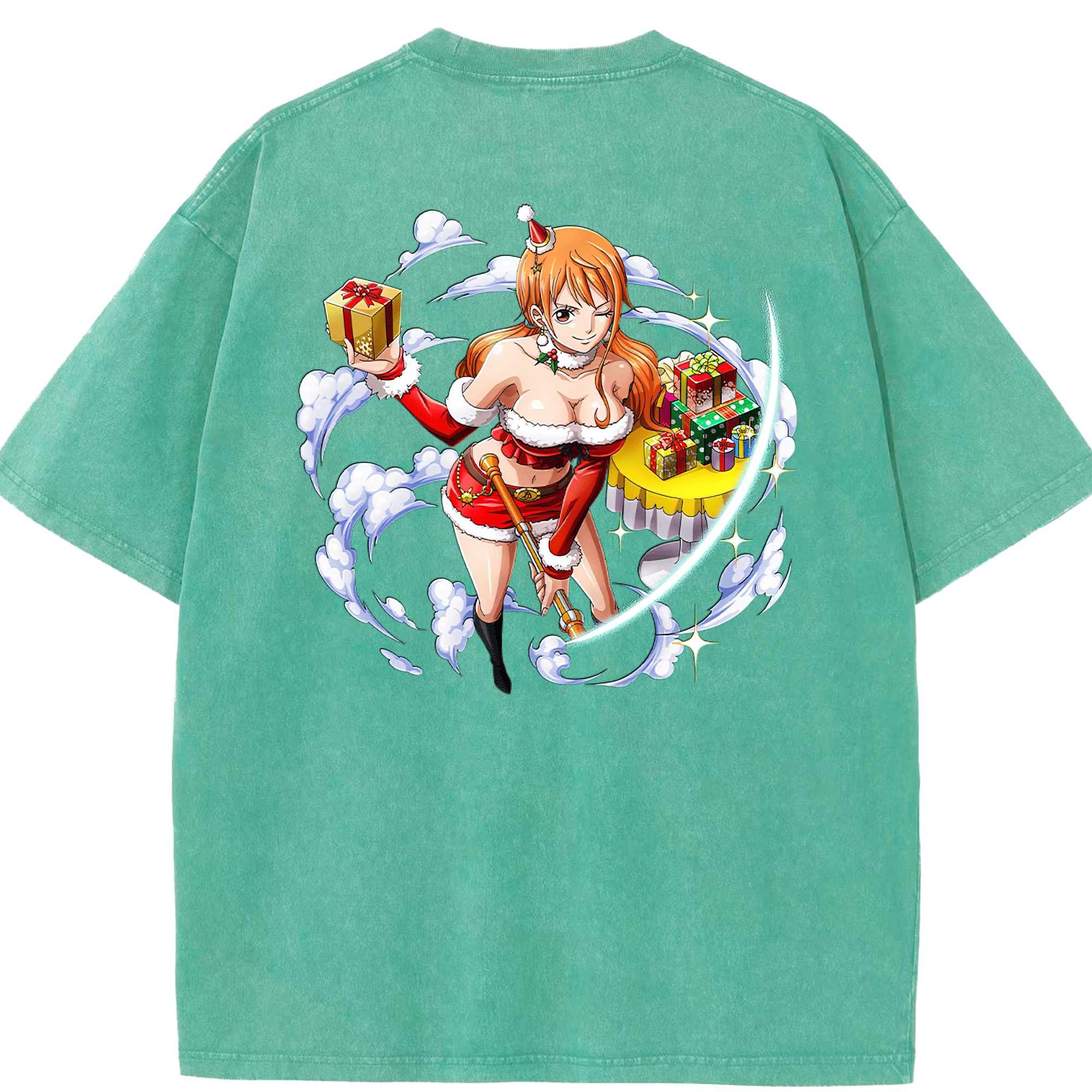ワンピース ナミ ONE PIECE Nami 綿100% ヴィンテージ風 半袖Tシャツ（背面プリント）